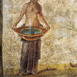 Woman carrying bucket of water, from Pompei, Fresco