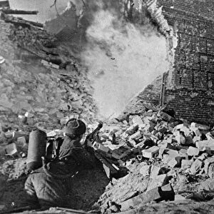 World war 2, battle of stalingrad, soviet flame-thrower dislodging germans