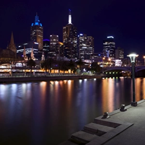 Melbourne night long exposure reflections