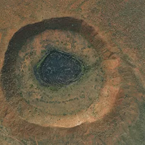 Overhead shot looking down on Wolfe Creek Meteorite Crater, Western Australia, Australia