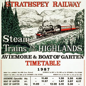 Strathspey Railway Company poster. Steam i