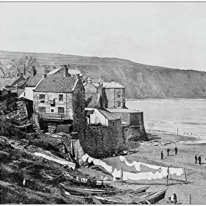 Antique photograph of seaside towns of Great Britain and Ireland: Robin Hood's Bay