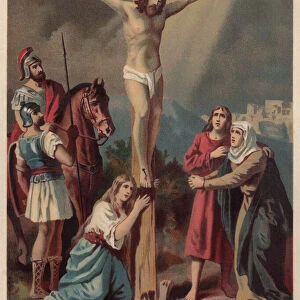 Crucifixion of Jesus, chromolithograph, published in 1886