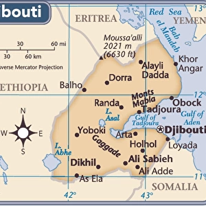 Djibouti country map