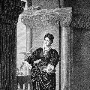 Gentlewoman from Venice, Italy, in 1870, Historical, Digital Reproduction of an Original 19th century Original