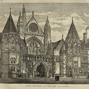 Grand Entrance to the Law Courts, London, 1870s, 19th Century British Victorian Architecture History