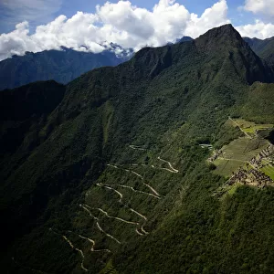High angle view of Machu Picchu
