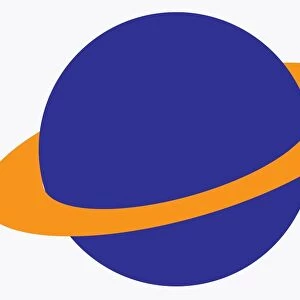 Illustration of blue planet with orange ring