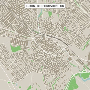 Luton Bedfordshire UK City Street Map