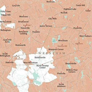 MA Norfolk Wrentham Vector Road Map