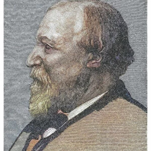 Portrait of Robert Browning, English poet and playwright whose dramatic monologues put him high among the Victorian poets