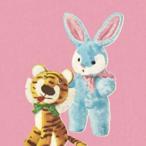 Stuffed Tiger and Bunny Toys