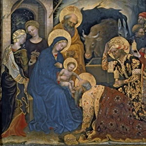 The Adoration of the Magi, detail of Virgin and Child with three kings