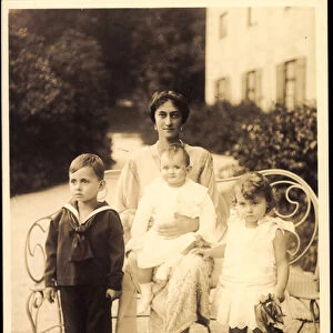 Ak spouse Rupprechts von Bayern, Antonia von Luxemburg with Editha, Heinrich (b / w photo)