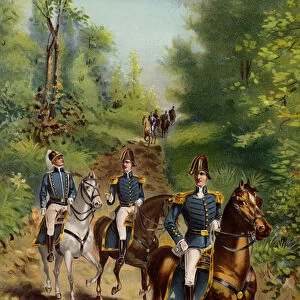 US Army, General and Staff Officers, 1812 (colour litho)