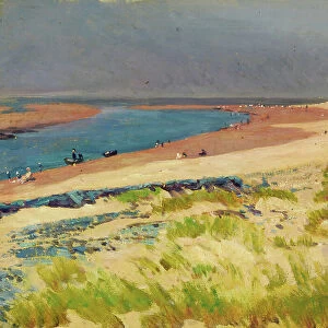 Barmouth Beach (oil on canvas)