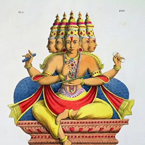 Brahma, engraved by de Marlet (colour litho)