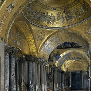 Byzantine architecture: view of the narthex of the Basilica of San Marco in Venice