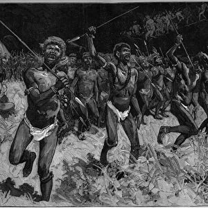 Canaque revolt in New Caledonia, 1878: canaque warriors weapons