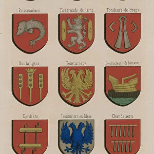 Coats of arms of the corporations of Ghent (chromolitho)