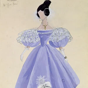Costume design for Tatania in the opera Eugene Onegin by Tchaikovsky (1840-93)