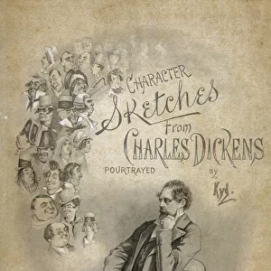 Front Cover of Character Sketches from Charles Dickens, c. 1890 (colour litho)