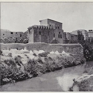 Damascus, House of Ananias (b / w photo)