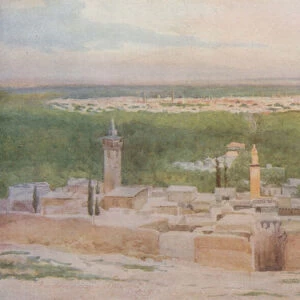 Damascus from Salahiyeh: Sunset over the City (colour litho)