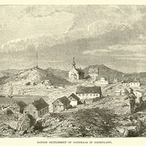 Danish settlement of Godthaab in Greenland (engraving)