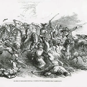 Death of Brigadier-General Cureton in the skirmish near Ramnugger, 1849 (engraving)