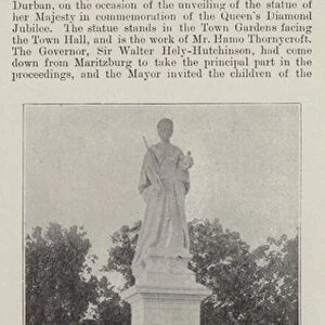 Diamond Jubilee Memorial Statue to the Queen at Durban (engraving)