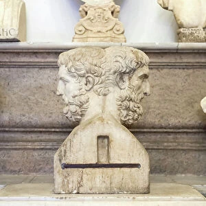 Double herm of Epicurus and Metrodorus (marble)