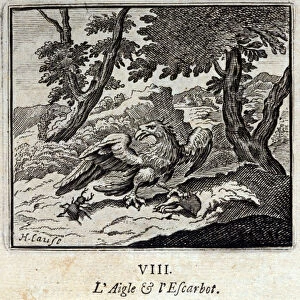 Eagle and snail. Fables by Jean de La Fontaine (1621-95)