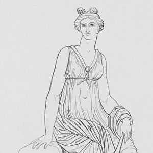 Euterpe, from a statue in the Vatican (engraving)