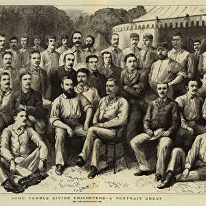 Some Famous Living Cricketers, a Portrait Group (engraving)
