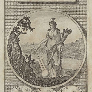 Fortuna, ancient Roman goddess of luck (engraving)