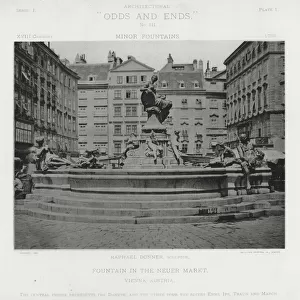 Fountain in the Neuer Markt, Vienna, Austria (b / w photo)