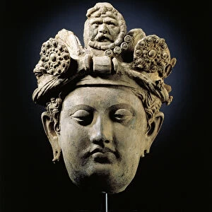 Head of a Bodhisattva from Gandhara (terracotta)