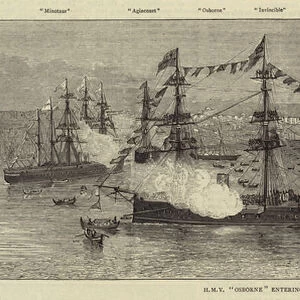 HMY "Osborne"entering the Harbour (engraving)