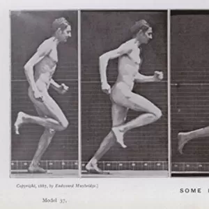 The Human Figure in Motion: Some phases of running for a race (b / w photo)