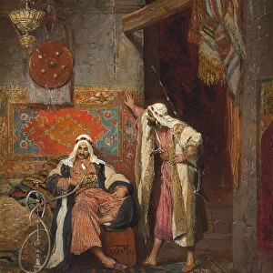 An Idle Conversation, 1872 (oil on panel)