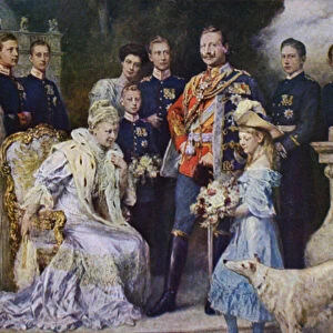 Kaiser Wilhelm II and the German Imperial Family, 1906 (colour litho)