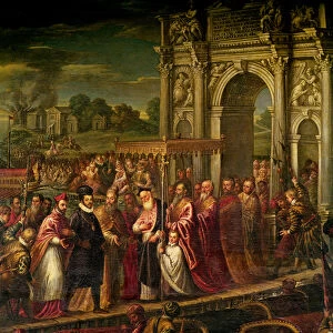 King Henri III (1551-89) of France visiting Venice in 1574, escorted by Doge Alvise Mocenigo