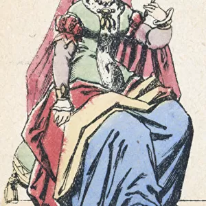 La reine Isabeau de Baviere, femme de Charles 6 (coloured engraving)