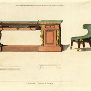 A library table and chair, 1812
