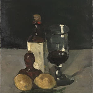 Still Life with Bottle, Glass, and Lemons, 1867-9 (oil on canvas)