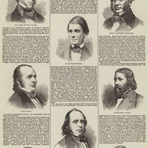 Literary Celebrities of Boston, US (engraving)