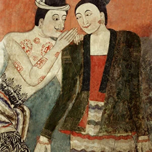 Lovers, detail from a mural at Wat Phumin (mural)