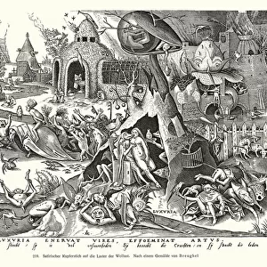 Lust, after a painting by Pieter Bruegel the Elder (copper engraving)