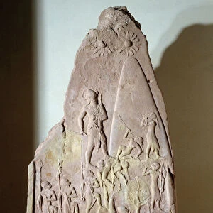 Mesopotamie: stele in red gres of Naram Sins victory